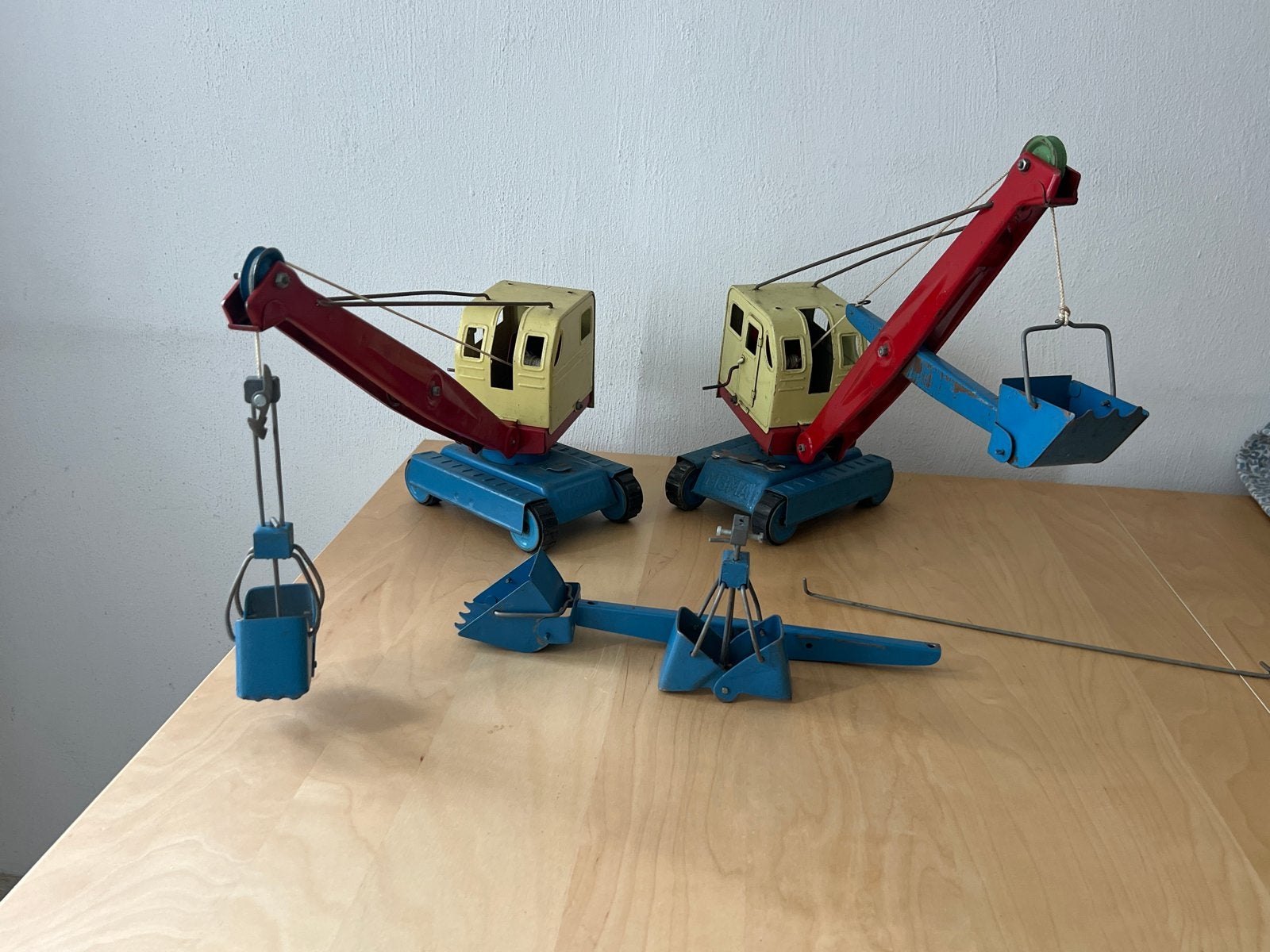 Vintage M3MA Blikken Kraan Speelgoed (2 stuks), Ophalen of Verzenden, Gebruikt