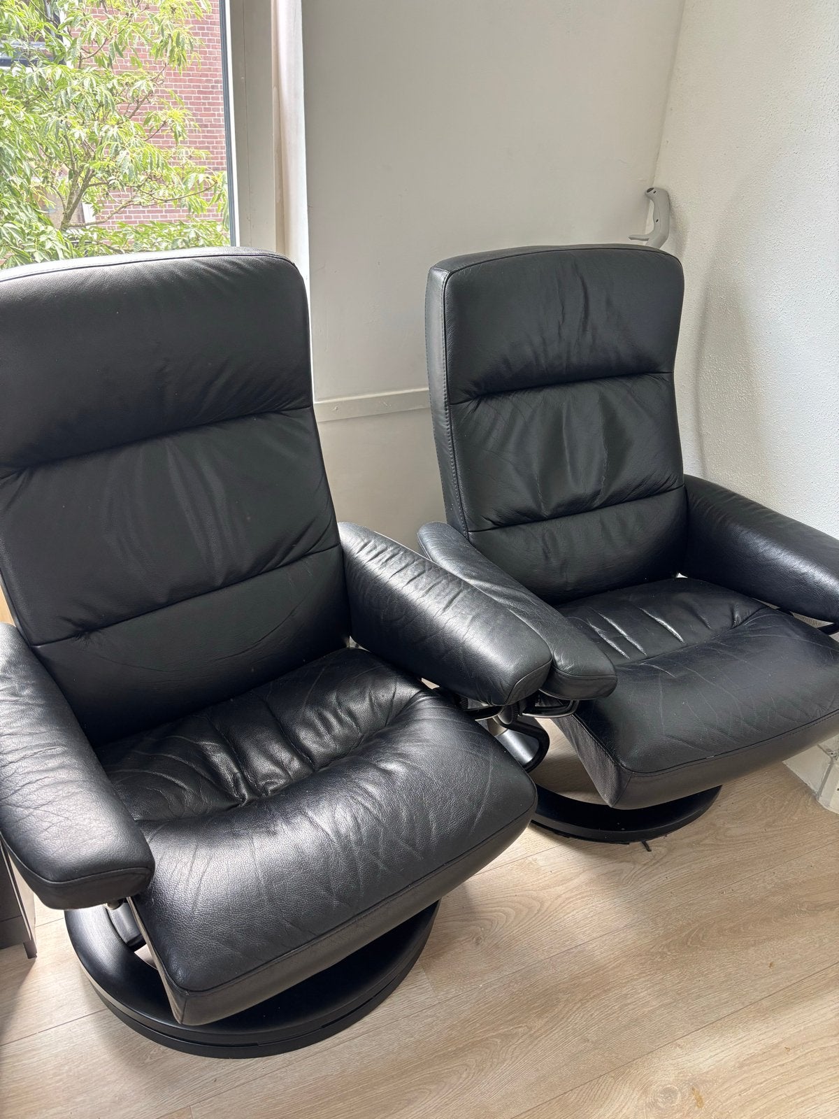 Leren relaxfauteuil - verstelbare fauteuil, Ophalen, Gebruikt, Leer, 75 tot 100 cm