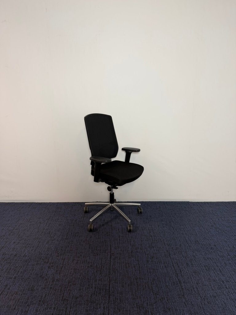 18x Bureaustoel Beta Be Proud, zwarte stof, chroom voetkruis, Ophalen, Gebruikt, Zwart, Bureaustoel