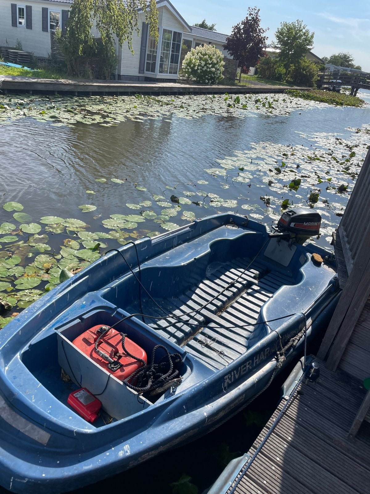 Boot met 15pk Mariner buitenboordmotor, Watersport en Boten, Ophalen, Nieuw, Anker, Buitenboordmotor