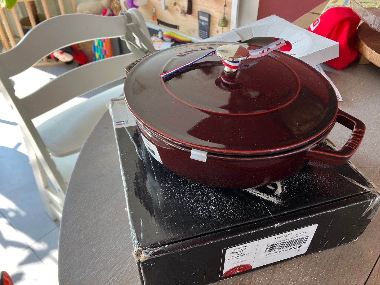 Staub braadpan 26cm, Ophalen of Verzenden, Gebruikt, Gietijzer