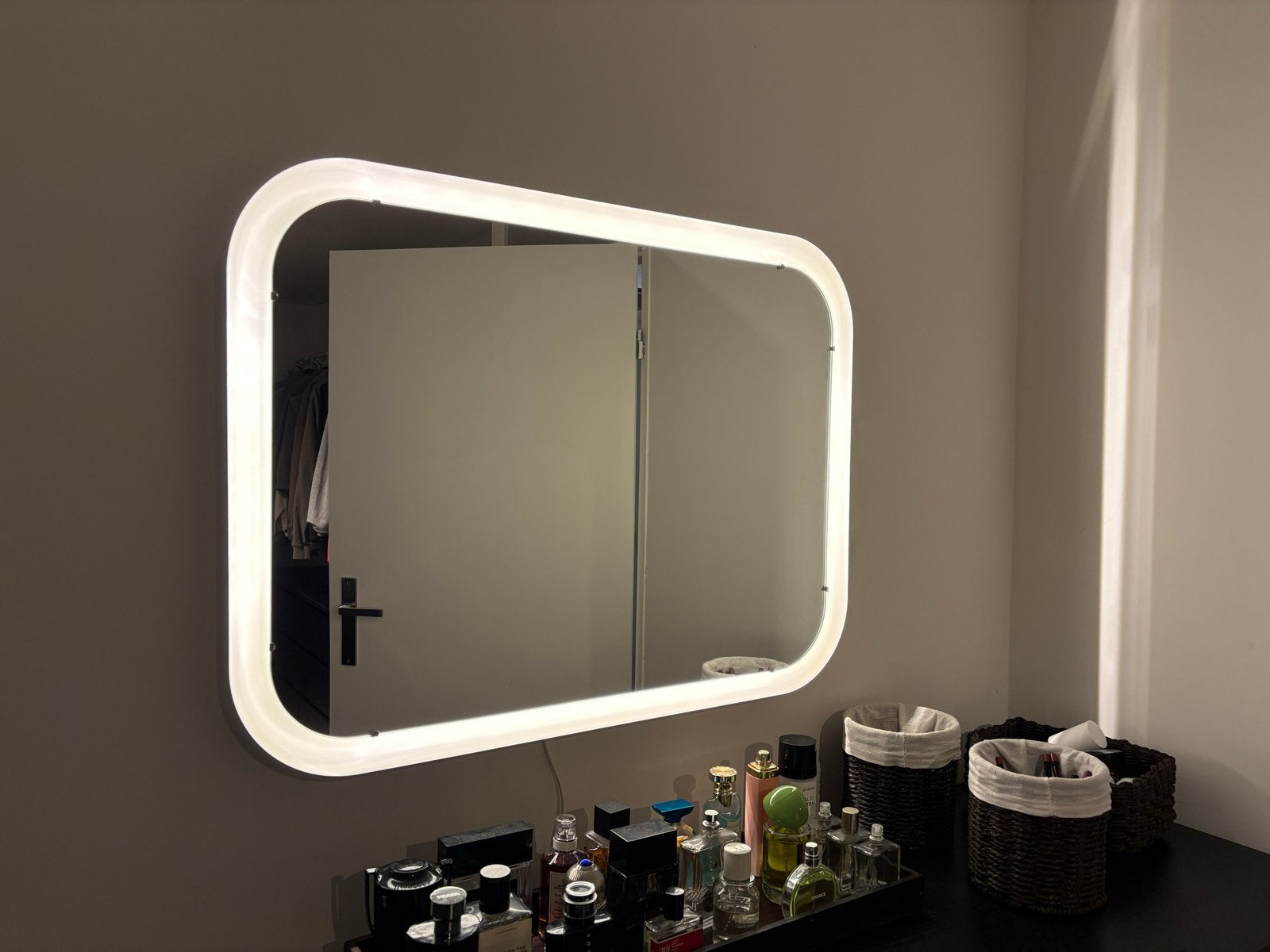 Spiegel met verlichting ikea, Ophalen, Gebruikt, 75 tot 100 cm, Minder dan 100 cm