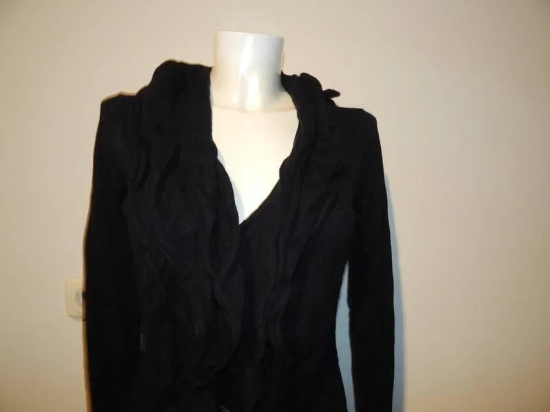Khujo zwart gebreid vst roesel kraag voorkant labels XL, Verzenden, Zo goed als nieuw, Maat 46/48 (XL) of groter, Zwart