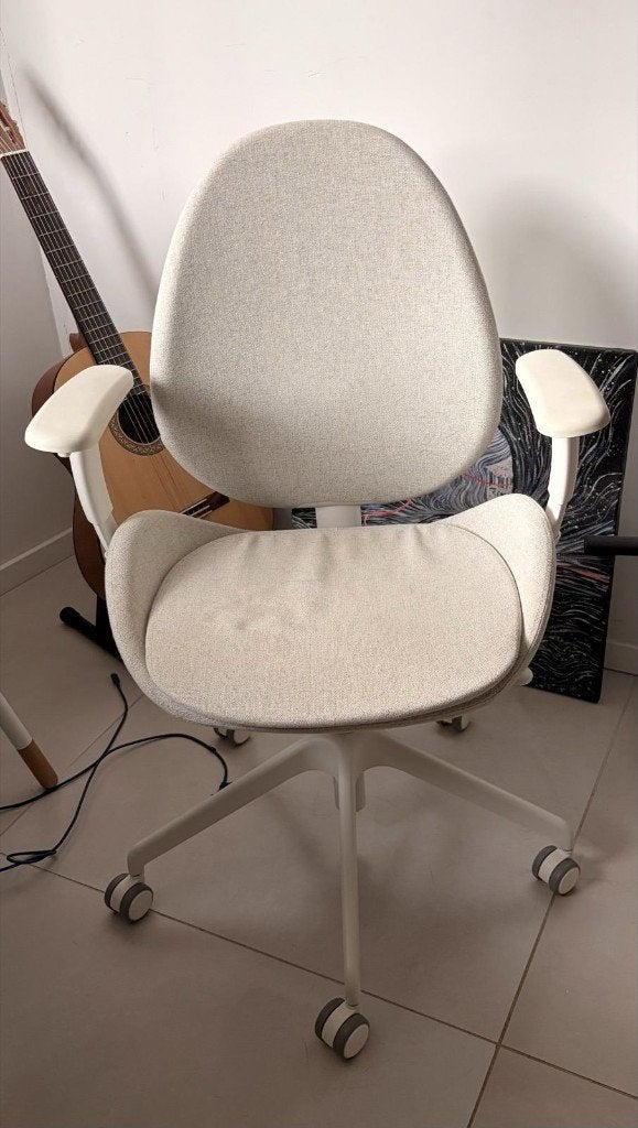 IKEA HATTEFJÄLL bureaustoel beige wit, Huis en Inrichting, Ophalen, Gebruikt, Beige