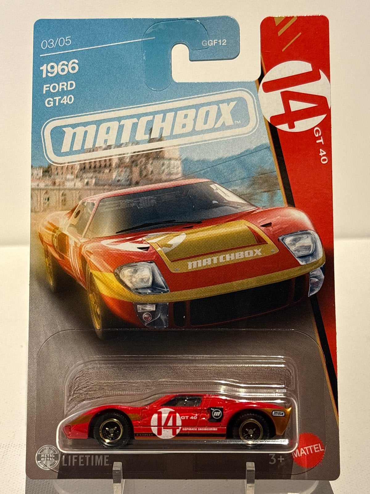 Matchbox 1966 Ford GT40 - Nieuw in verpakking, Auto, Nieuw, Ophalen of Verzenden, Mattel