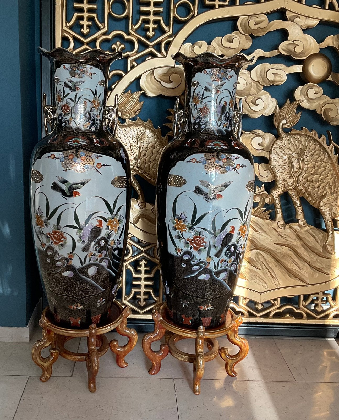 Set Chinese vazen 70cm Chinees porselein Oosters, Antiek en Kunst, Ophalen