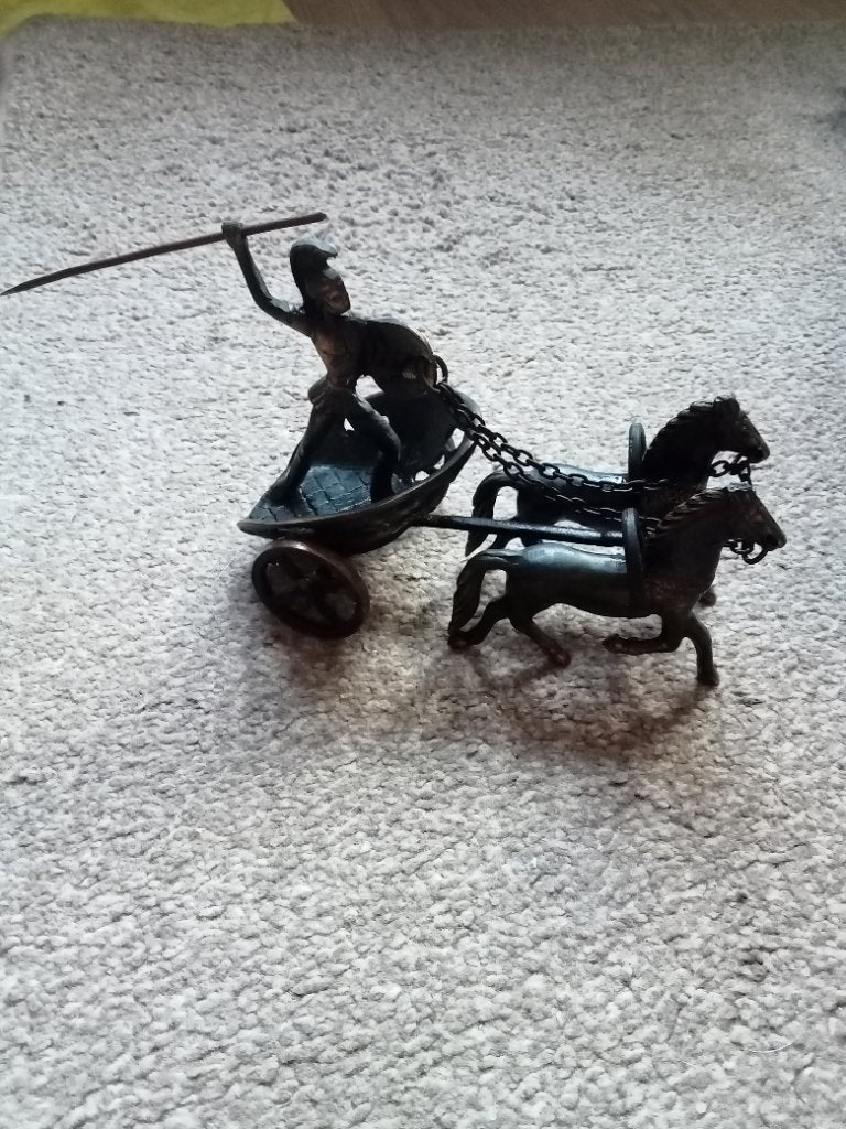Antiek Koperen/Bronzen Strijdwagenn, Ophalen, Zo goed als nieuw