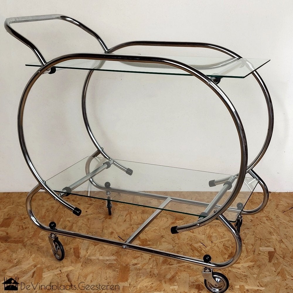 Zeldzaam model Bauhaus Art deco trolley, Ophalen