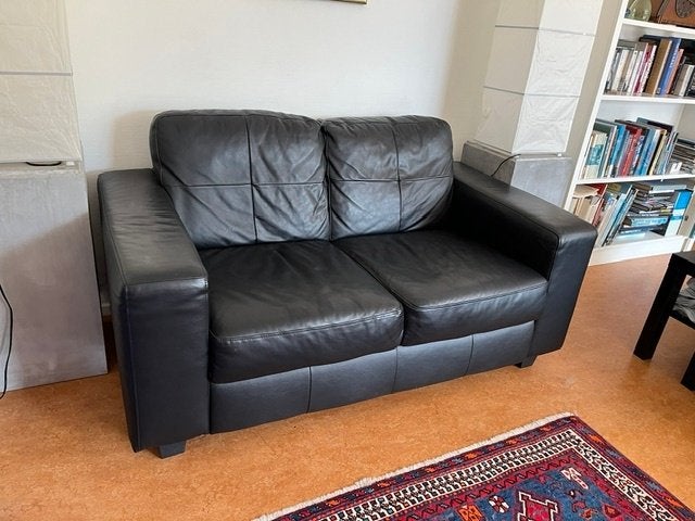 Lederen bankje, Antiek en Kunst, Antiek | Meubels | Stoelen en Banken, Ophalen of Verzenden
