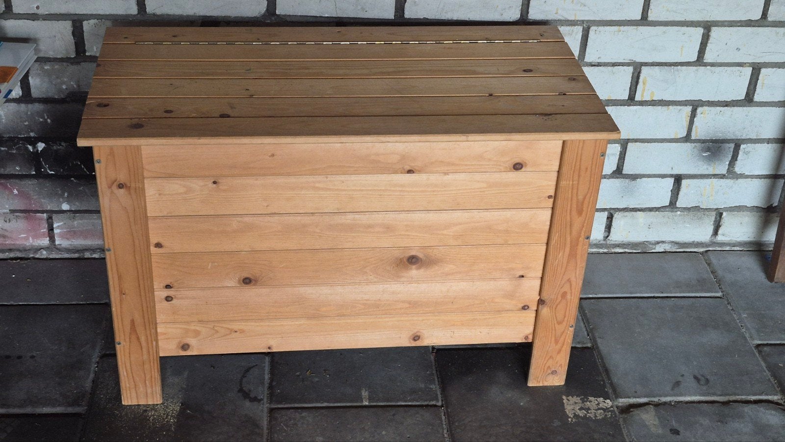 Houten opbergkist / bankje van grenenhout, Huis en Inrichting, Woonaccessoires | Kisten, Ophalen, Gebruikt, 50 tot 100 cm, 75 tot 100 cm