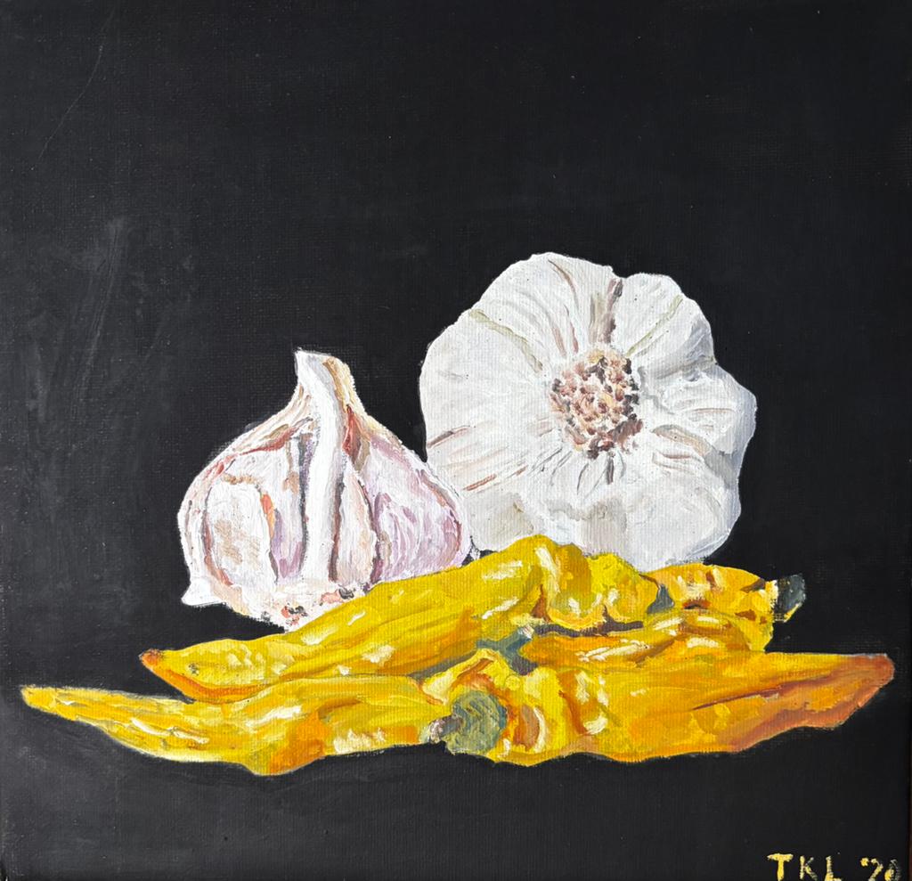Stilleven knoflook en peper, Ophalen