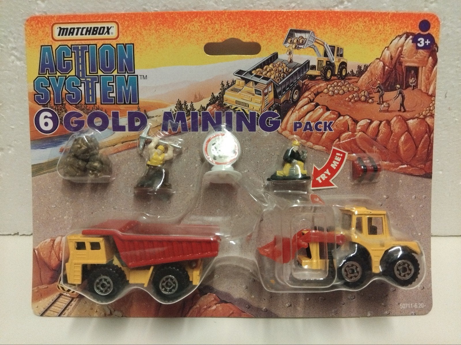 Matchbox Gold Mining Dumper & Shovel mineworkers 3INCH, Ophalen of Verzenden, Zo goed als nieuw, Bus of Vrachtwagen, Matchbox