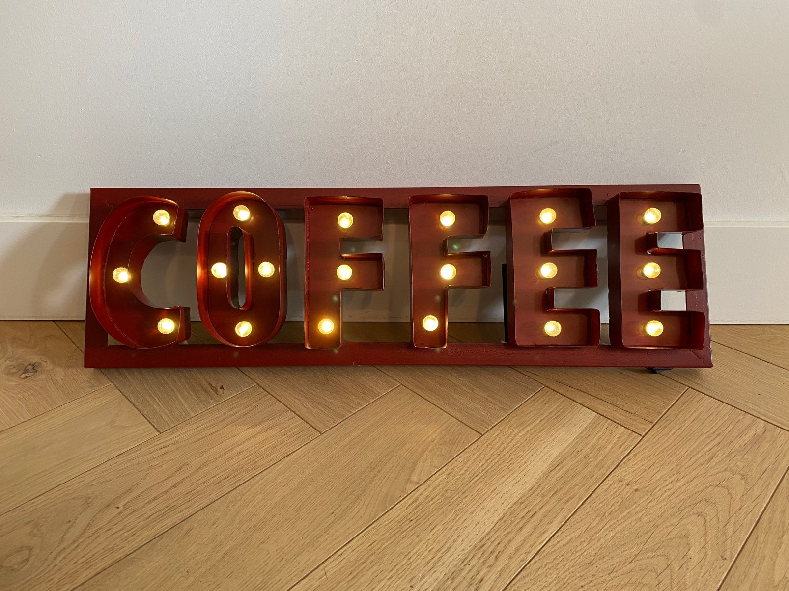 Metalen Letterlamp “COFFEE”, Ophalen of Verzenden, Zo goed als nieuw, Metaal