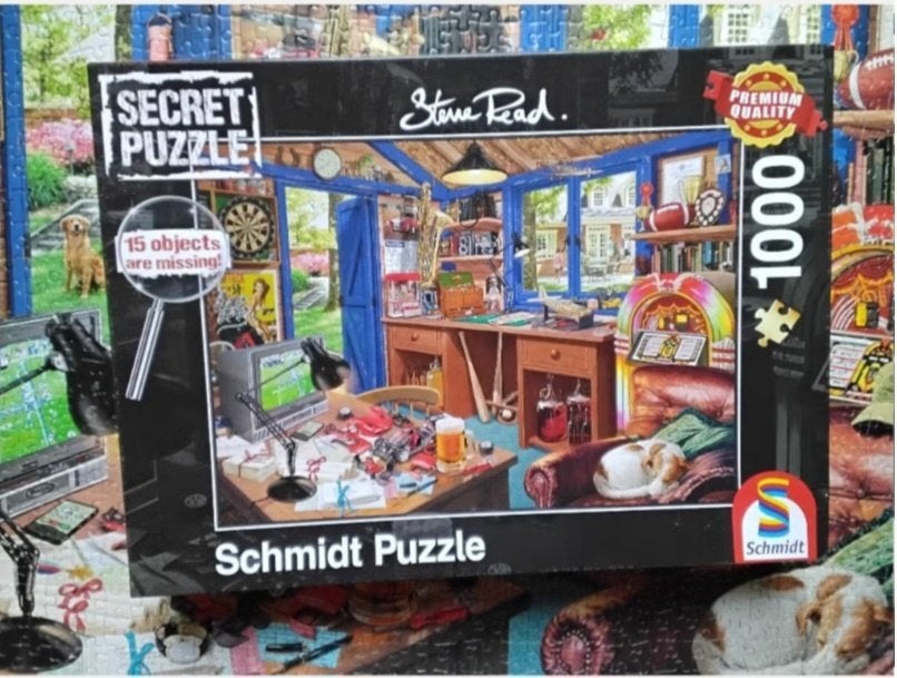 Schmidt secret puzzel Steve Read 'vaders werkplaats', Ophalen, 500 t/m 1500 stukjes, Zo goed als nieuw, Legpuzzel