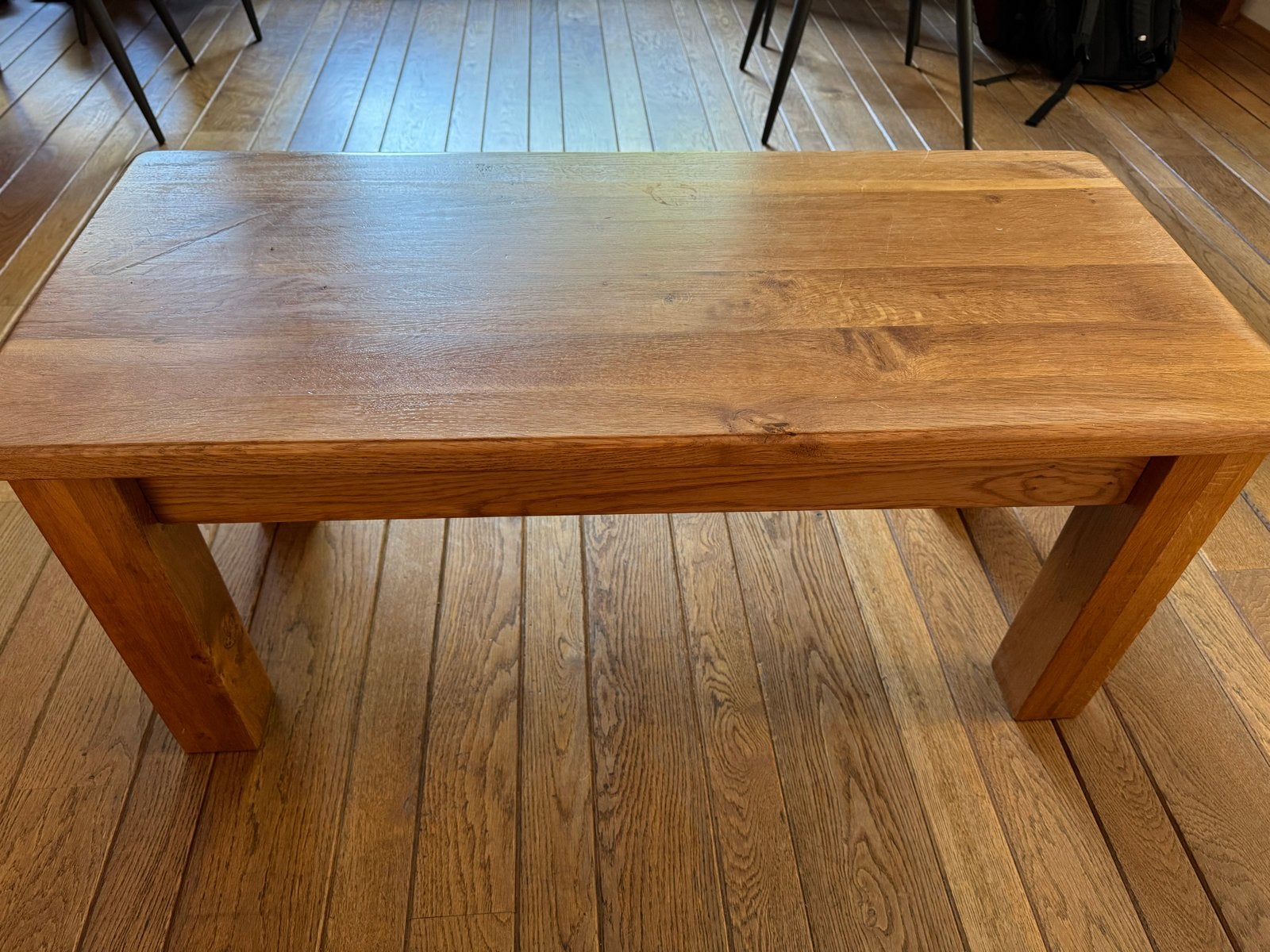 Massief eikenhouten salontafel, Huis en Inrichting, Ophalen, Minder dan 50 cm, Gebruikt, 50 tot 100 cm