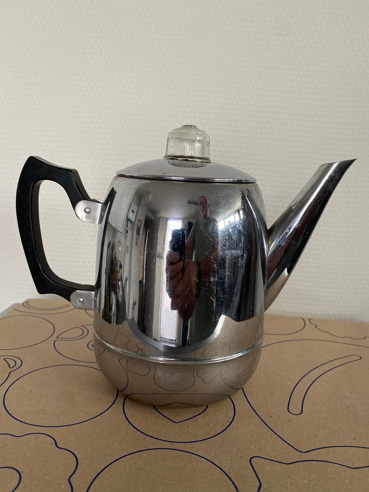 Vintage roestvrijstalen percolator koffiepot, Ophalen of Verzenden