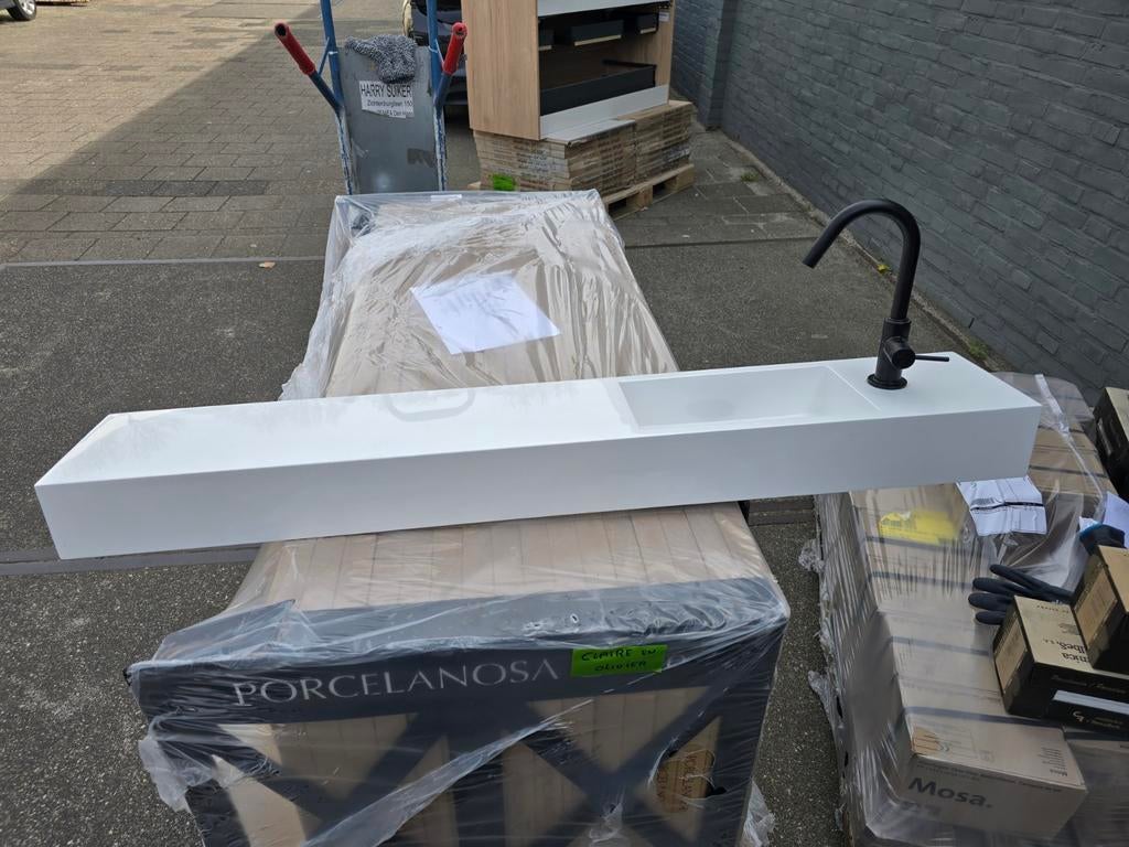 Nieuw design fontein meubel 120x30cm wit, Huis en Inrichting, Ophalen