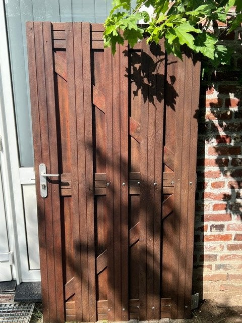 Hardhouten bankirai tuinpoort 100x190 cm., Ophalen, 1 tot 2 meter, Minder dan 3 meter, Zo goed als nieuw