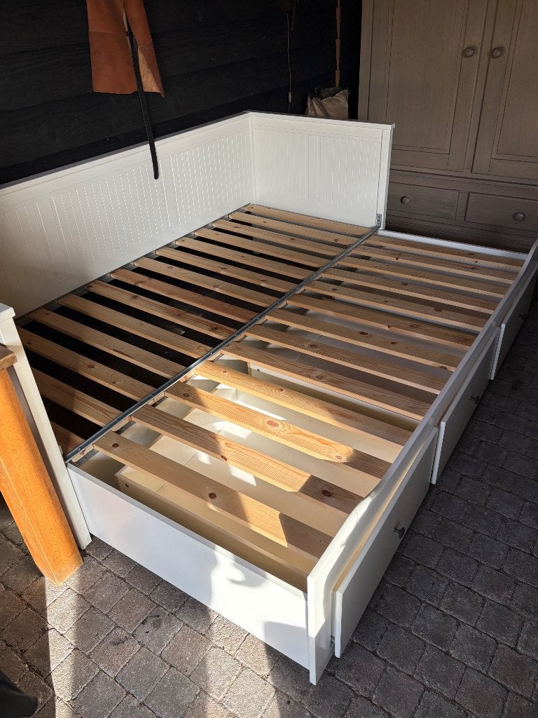 IKEA bedbank, Ophalen, Gebruikt, Wit, Tweepersoons