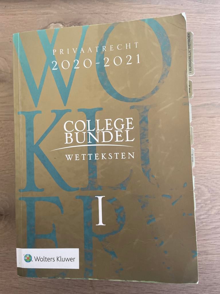 Collegebundel Privaatrecht 2020-2021 Wolters Kluwer, Boeken, Ophalen of Verzenden, Alpha, Zo goed als nieuw, HBO