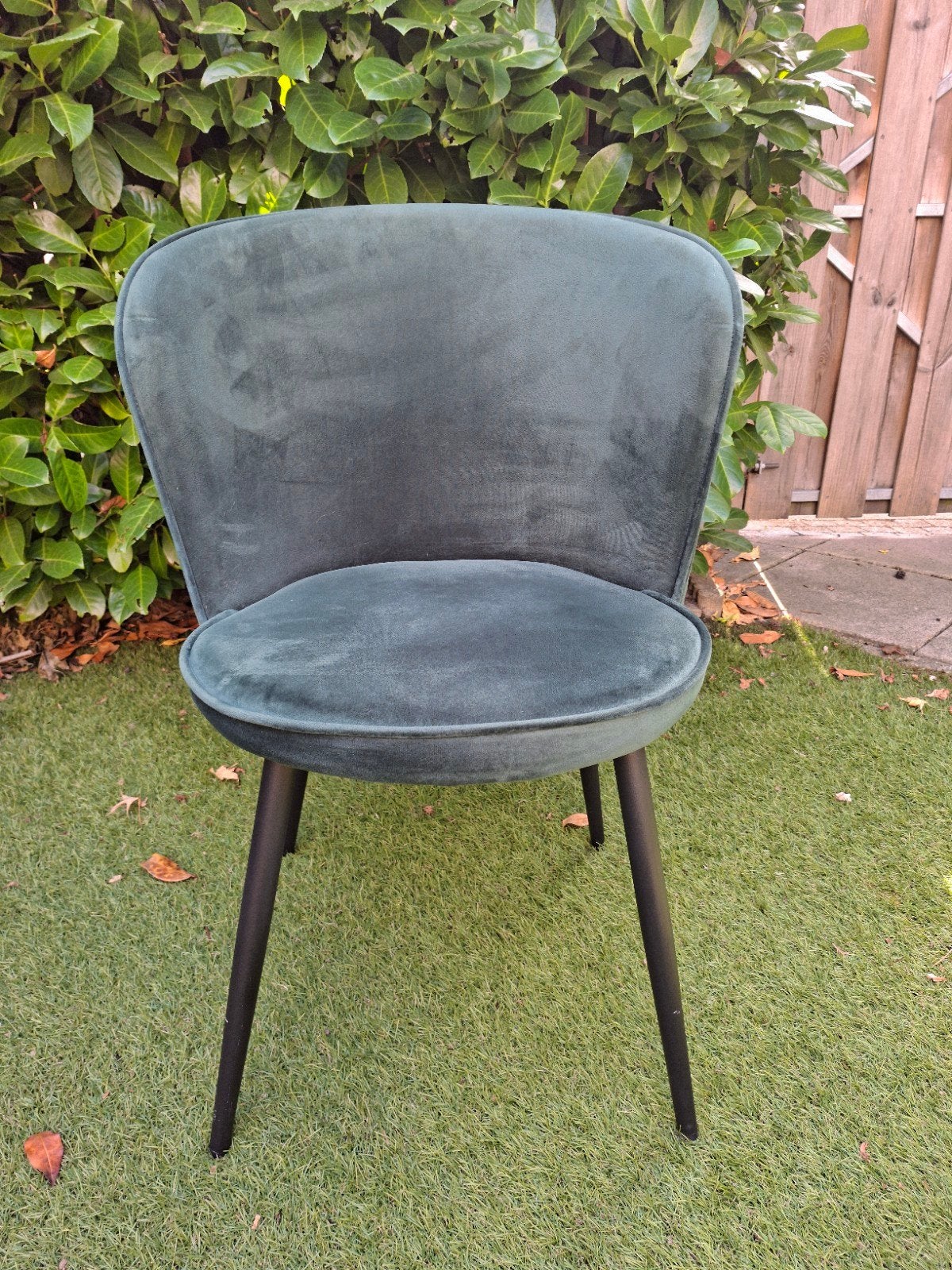 4 donkergroene velvet eetkamerstoelen - moeten zsm weg!, Ophalen, Gebruikt, Overige kleuren, Vier