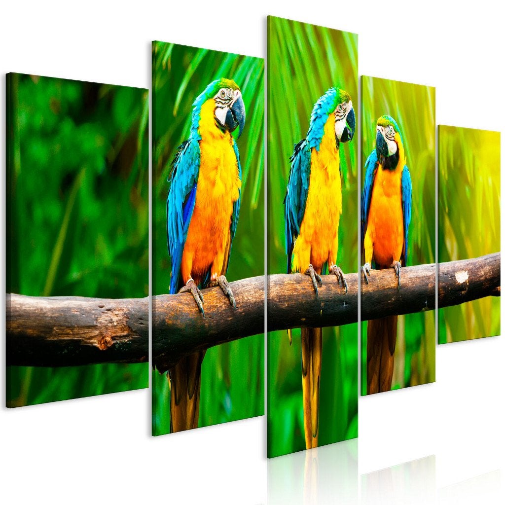 963 Papegaai XXL 5 Luik Schilderij 200x100cm Nieuw, Ophalen of Verzenden, Dieren
