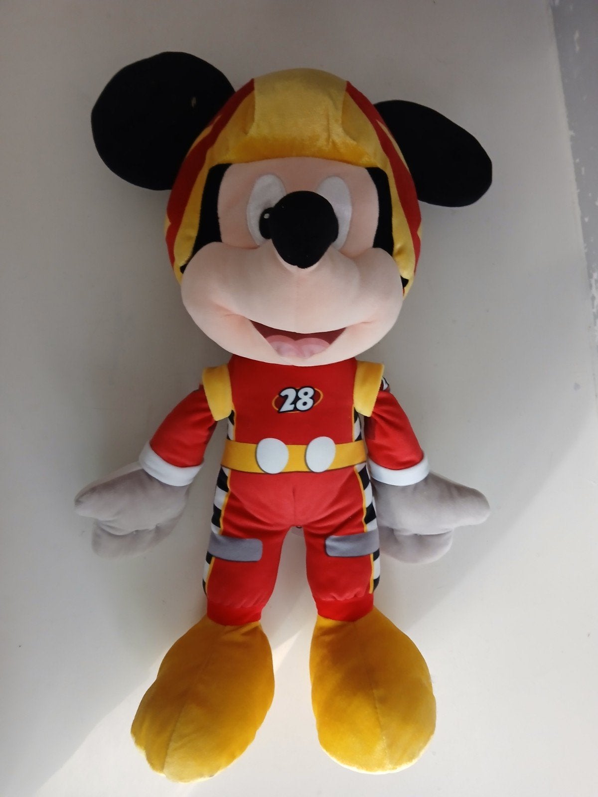 Grote Mickey Mouse racepiloot knuffel - Disney, Ophalen of Verzenden, Mickey Mouse, Zo goed als nieuw, Knuffel