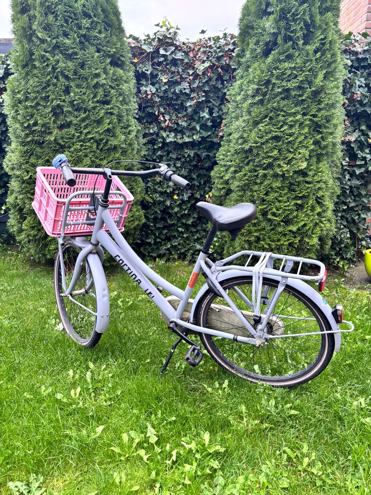 Cortina fiets met voordrager en mandje, Terugtraprem, Gebruikt, Versnellingen, 50 tot 53 cm