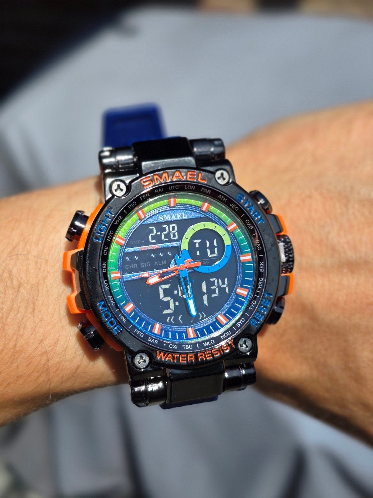 Sportief Horloge - Waterdicht en Multifunctioneel, Ophalen, Smael, Blauw, Nieuw