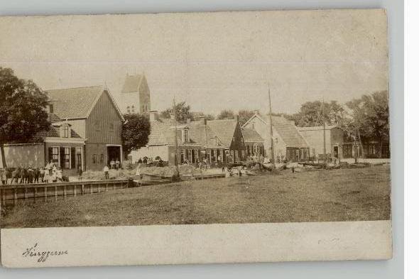 TOP FOTOKAART Dorp aan de vaart st PINGJUM 1902, Verzenden, Voor 1920, Gelopen, Friesland