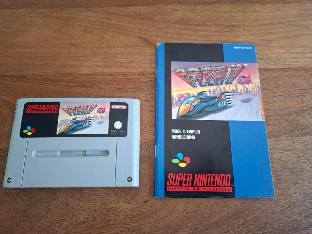 F-Zero SNES Game met Handleiding, Spelcomputers en Games, Games | Nintendo Super NES, Gebruikt, 1 speler, Racen en Vliegen, Ophalen of Verzenden