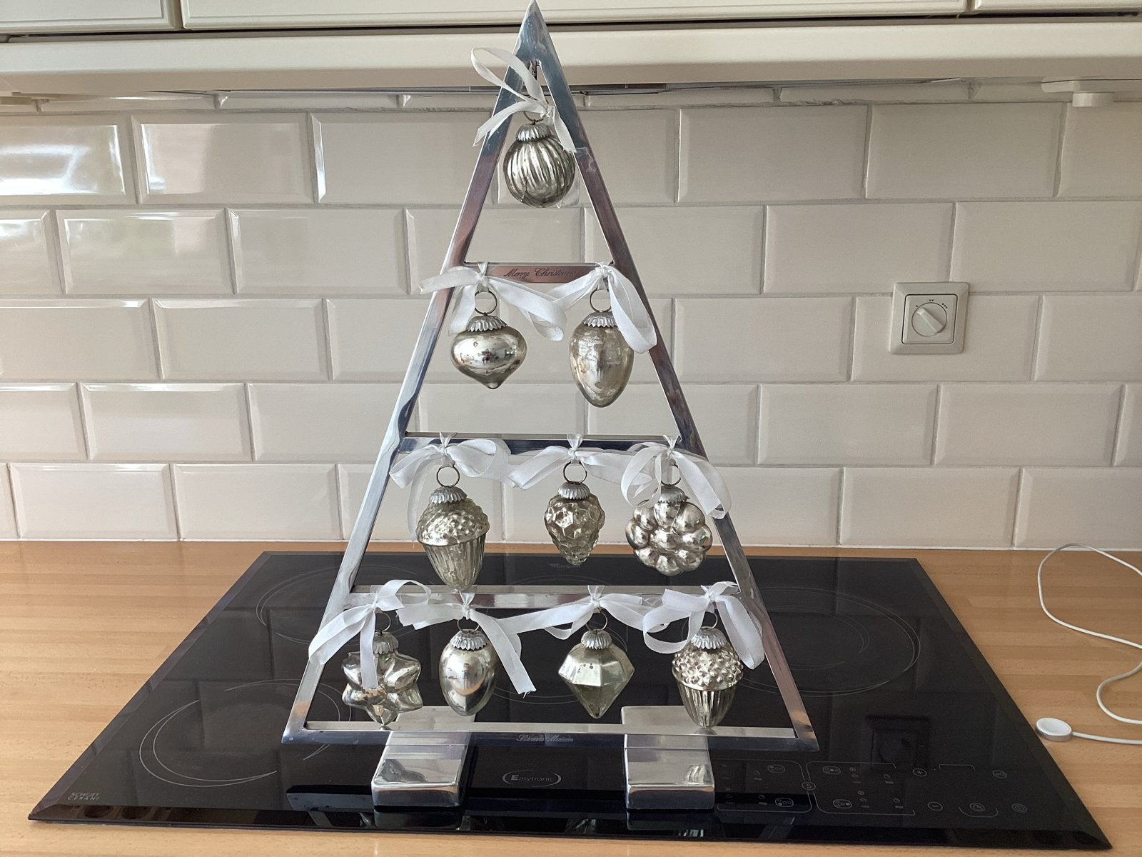 Riviera Maison kerstboompje zilver, Ophalen, Zo goed als nieuw