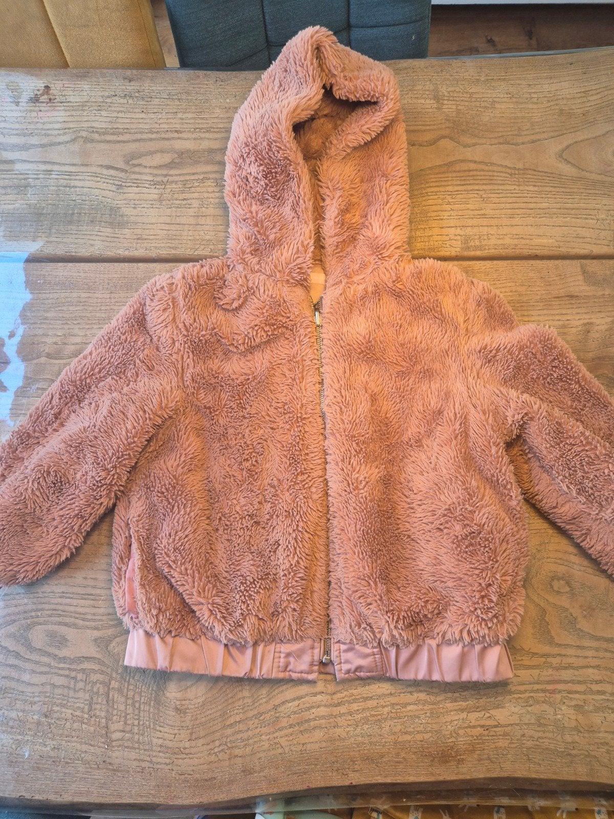 Oudroze omkeerbaar teddy jas roze jasje met capuchon Zara, Meisje, Ophalen of Verzenden, Zo goed als nieuw, Zara