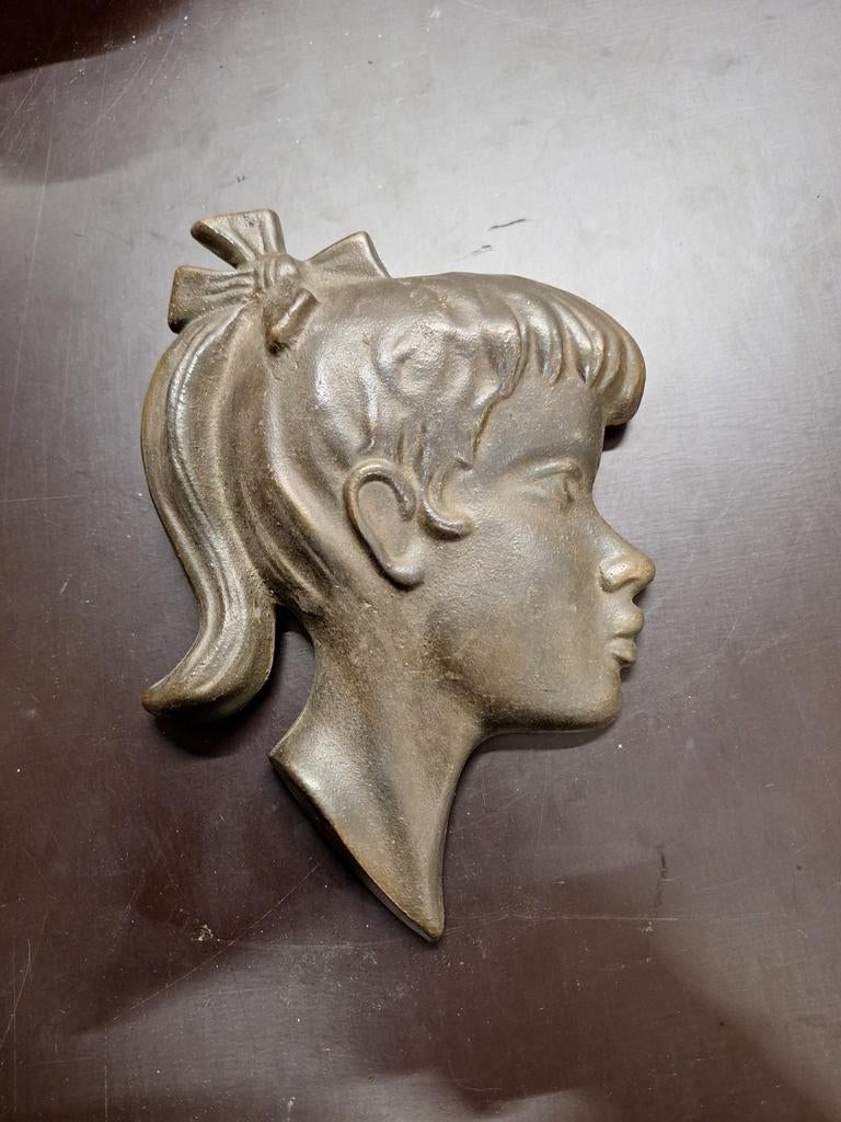 Brons hoofdje van j. P. Kok, Ophalen of Verzenden