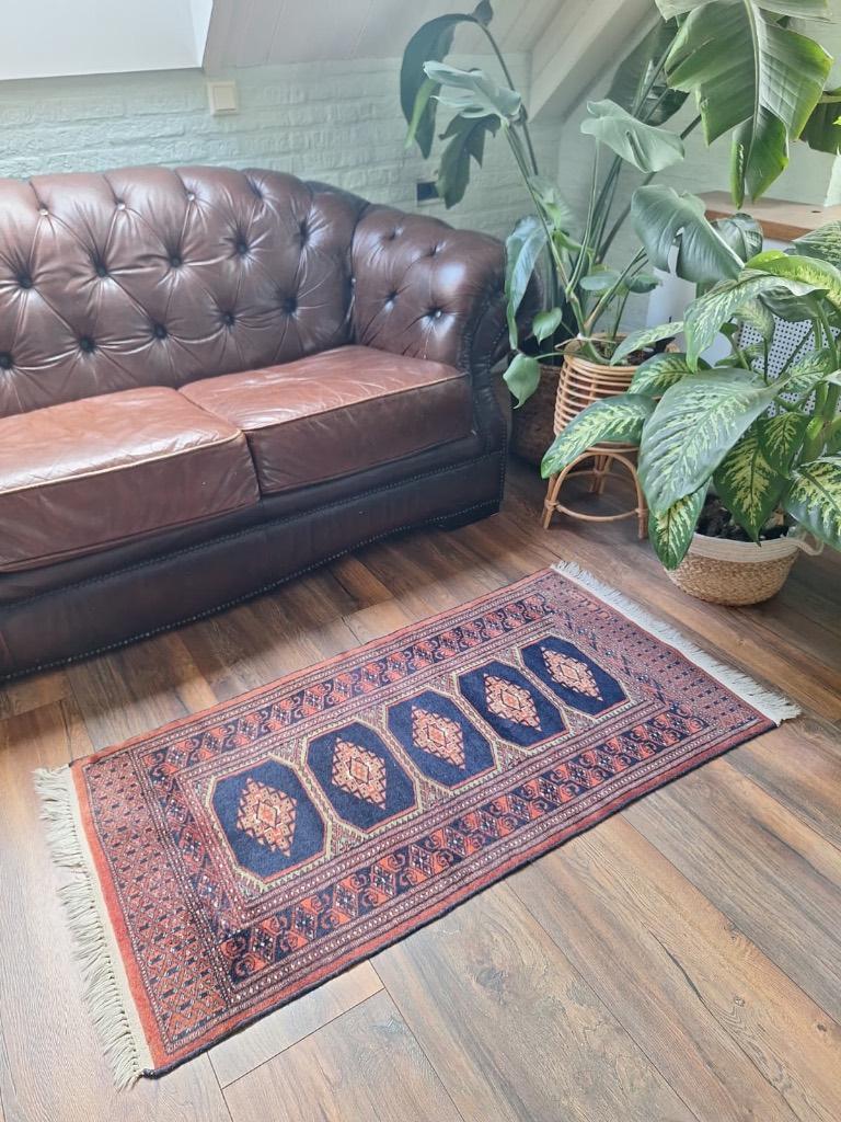 Vintage Handgeknoopt Perzisch Oosters Tapijt * 130 x 63 cm, Vintage Perzisch Oosters tapijt vloerkleed, Gebruikt, 100 tot 150 cm