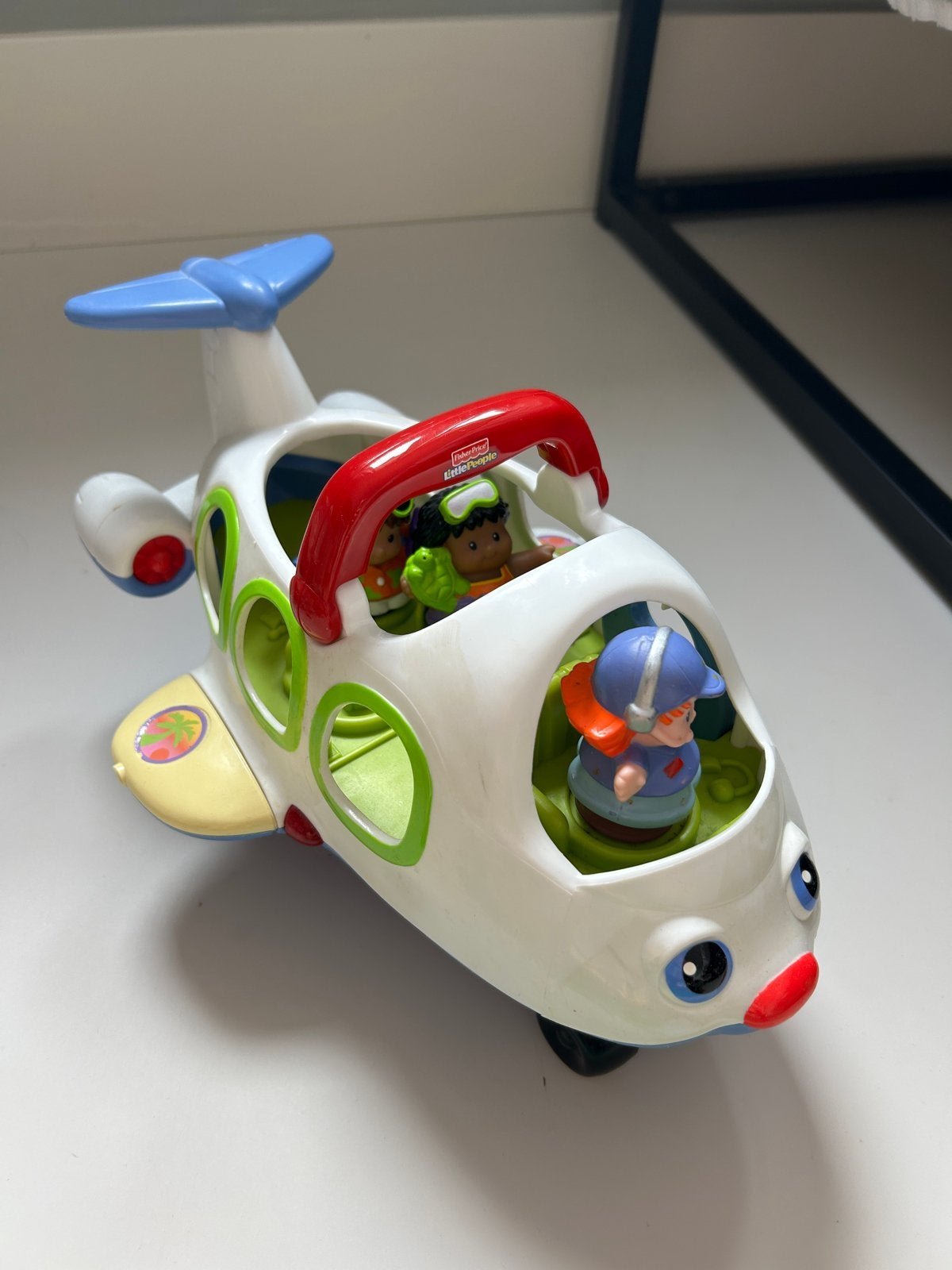Fisher-Price Little People Vliegtuig met 3 Figuren, Ophalen, Zo goed als nieuw
