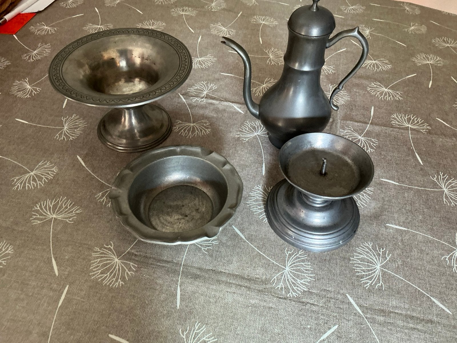 TIN KANNETJE KAARSENHOUDER ASBAK SCHOTELTJE, Antiek en Kunst, Ophalen