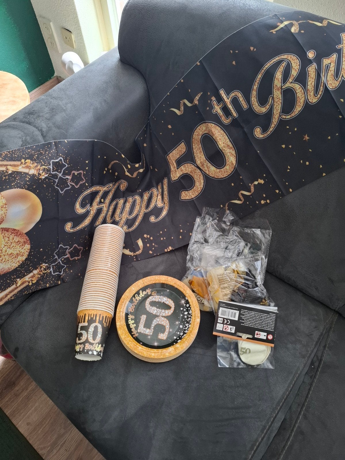 50 jaar feestartikelen - Happy Birthday versiering set, Ophalen, Nieuw, Feestartikel, Verjaardag