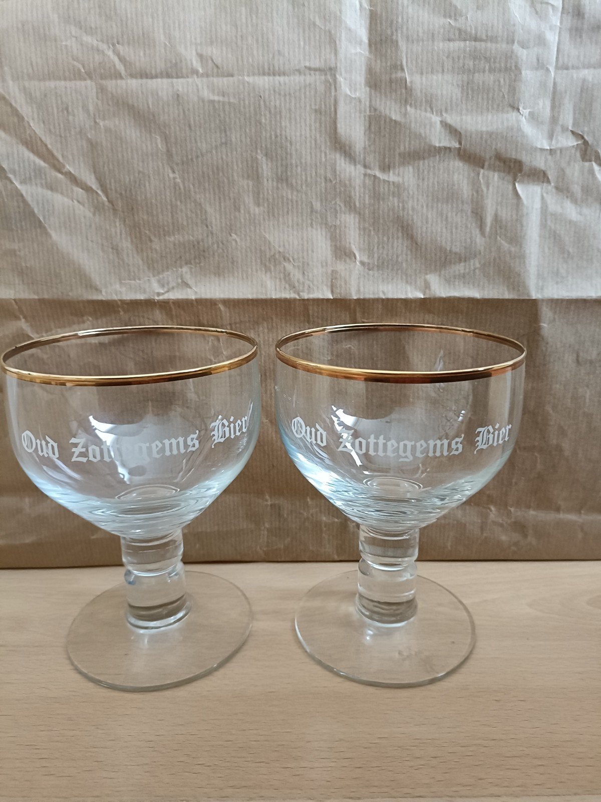 2 glazen Oud Zottegems bier, Ophalen of Verzenden, Zo goed als nieuw, Glas of Glazen, Overige merken