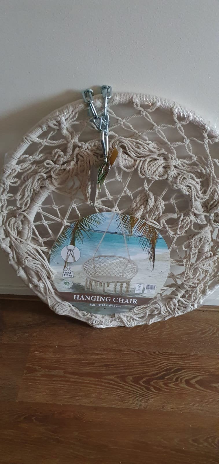 hangstoel met nieuwe ketting en 2 haken om op te hangen., Ophalen, Nieuw, Metaal