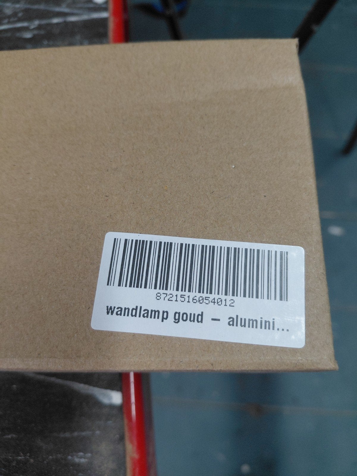 Gouden wandlamp - Nieuw in doos, Ophalen, Nieuw, Metaal, Modern, Industrieel
