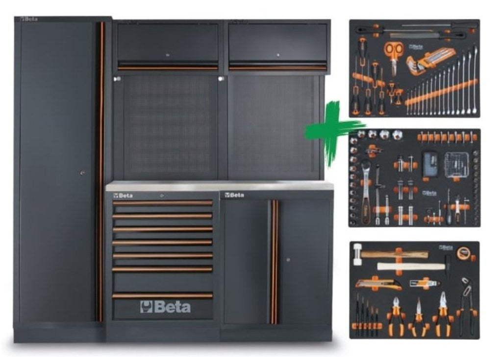 Beta C45Pro B7X werkplaatsinrichting compleet met 196 Tools, Ophalen, Nieuw, Gereedschapsset, Overige merken