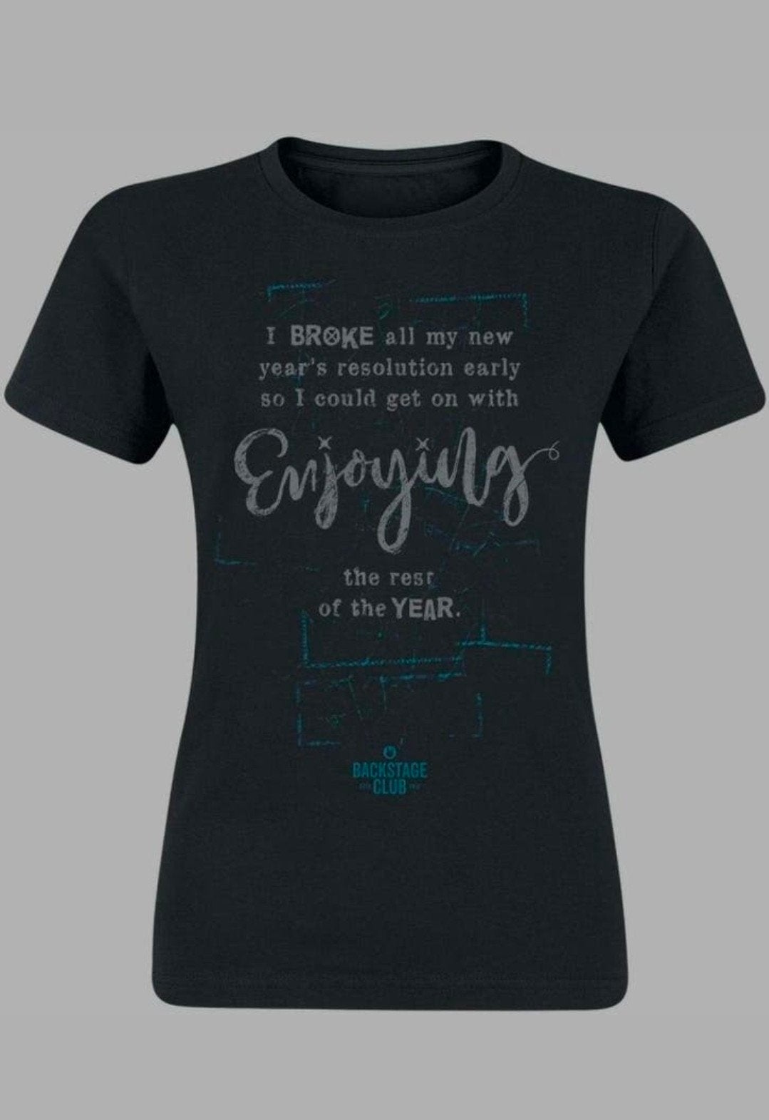 Nieuw M t-shirt met grappige nieuwjaarstekst!, Kleding | Dames, Maat 38/40 (M), Zwart, Nieuw, Ophalen of Verzenden