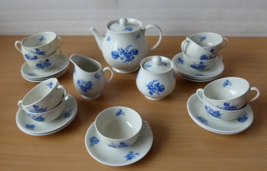Apart Bol model MOSA Thee Servies met Blauwe Rozen 5 bruggen, Ophalen of Verzenden