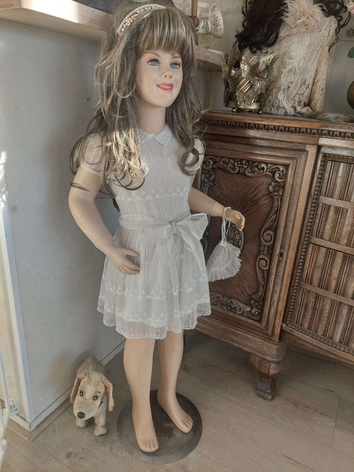 mannequin etalagepop meisje brocant vintage, Ophalen, Gebruikt, Overige typen