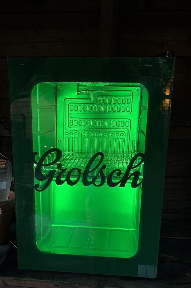 Grolsch koelkast met verlichting - Nooit gebruikt, Ophalen, Zonder vriesvak, Nieuw, Minder dan 75 liter