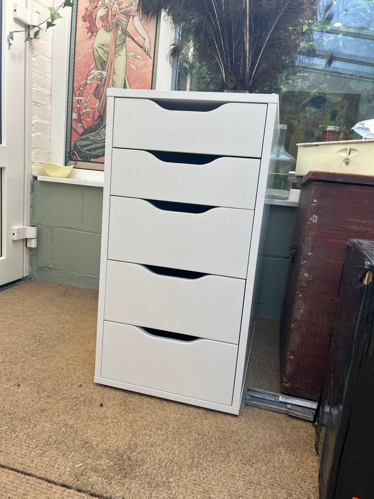 IKEA Alex ladeblok met 5 lades - Wit, Huis en Inrichting, Ophalen, 5 laden of meer, 100 tot 150 cm, Zo goed als nieuw