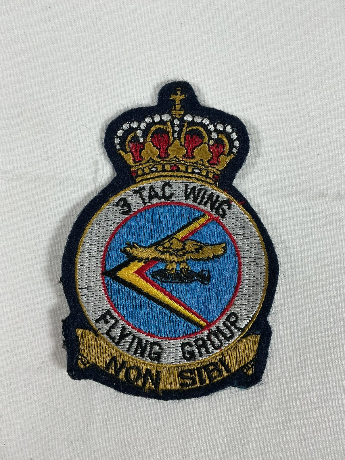Vintage belgische militaire luchtmacht 3 Tac Wing patch, Verzenden, Luchtmacht, Overige gebieden, Embleem of Badge