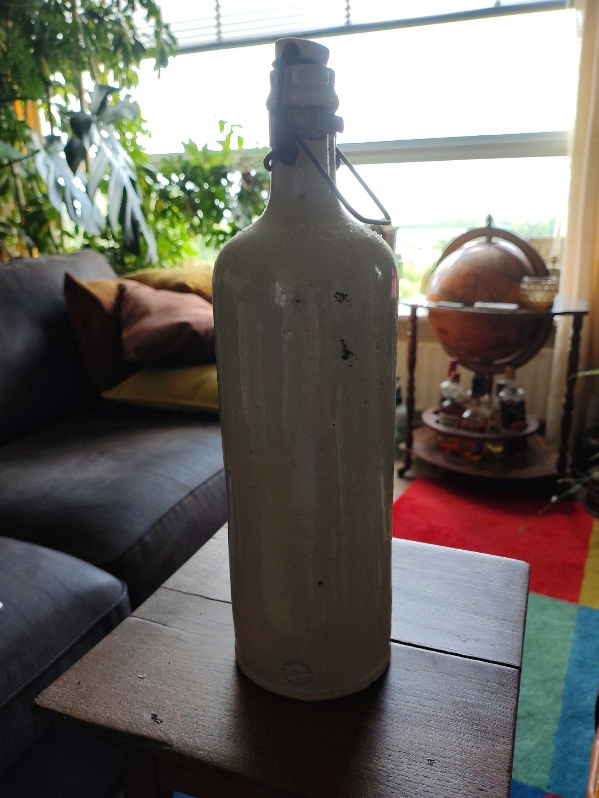 Antieke Franse Aardewerken Fles met Beugelsluiting, Antiek en Kunst, Ophalen of Verzenden