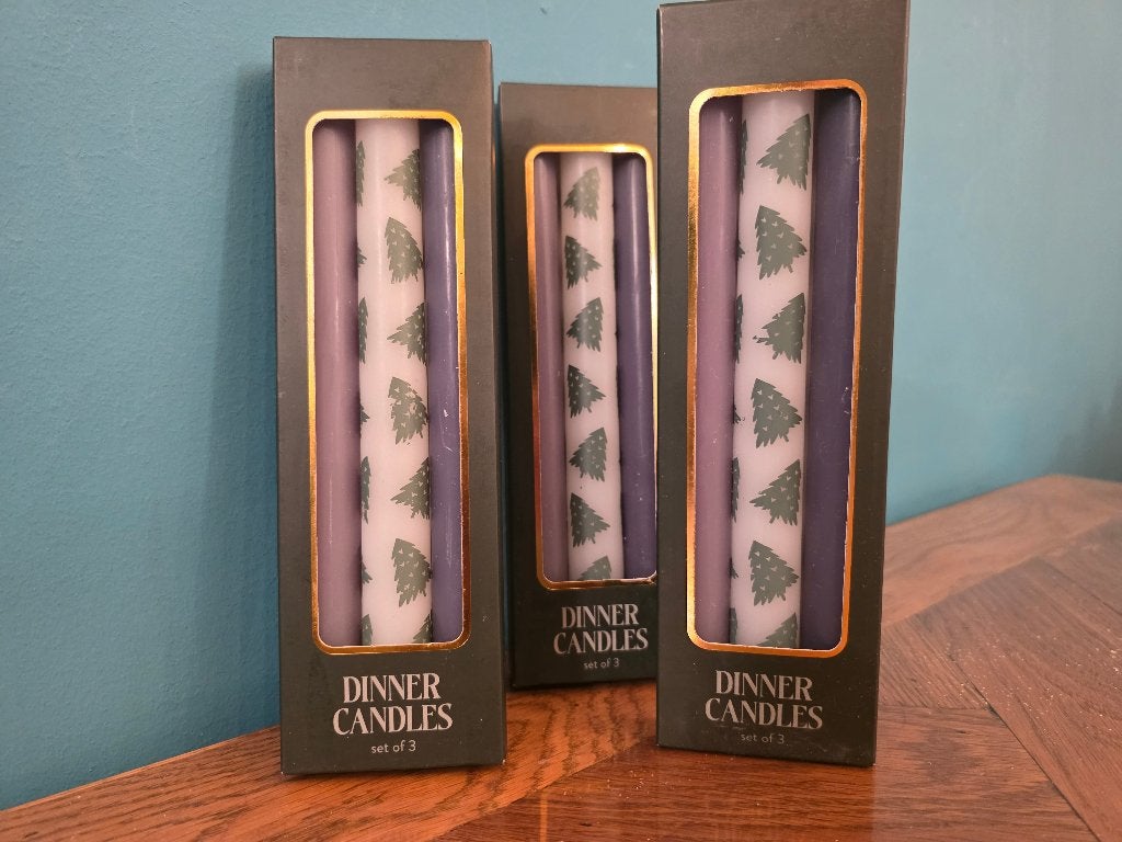 Kerstkaarsen set van 3 stuks Groen, Ophalen of Verzenden, Nieuw